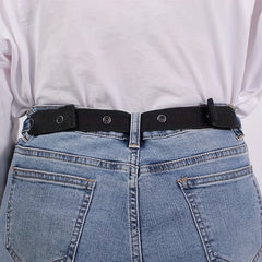 Buckleless Jeans Belt for Women Men Elastic Invisible Casual Belt