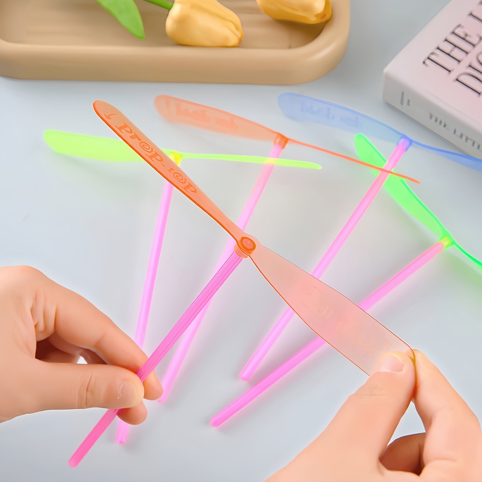 Bamboo Dragonfly Nostalgic Toys Hand Rolled Double Flying Leaf