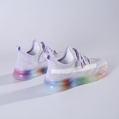 Lavender/Candy Mesh Sneakers Breathable Low Top Shoes Women's Footwear
