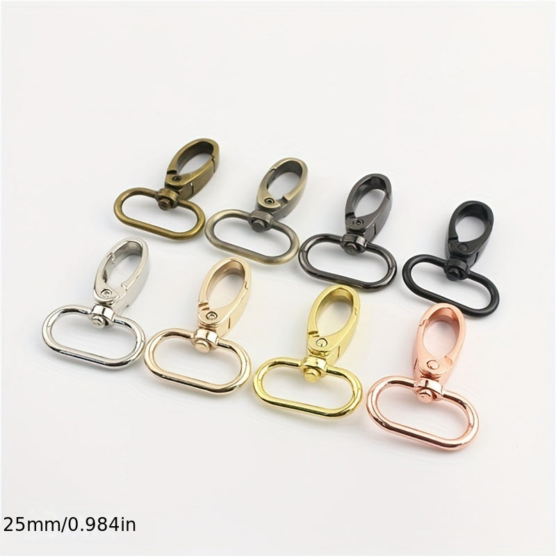 10PCS 25mm Metal Swivel Lobster Clasp Bag Strap Hook Buckles DIY Snap Hooks