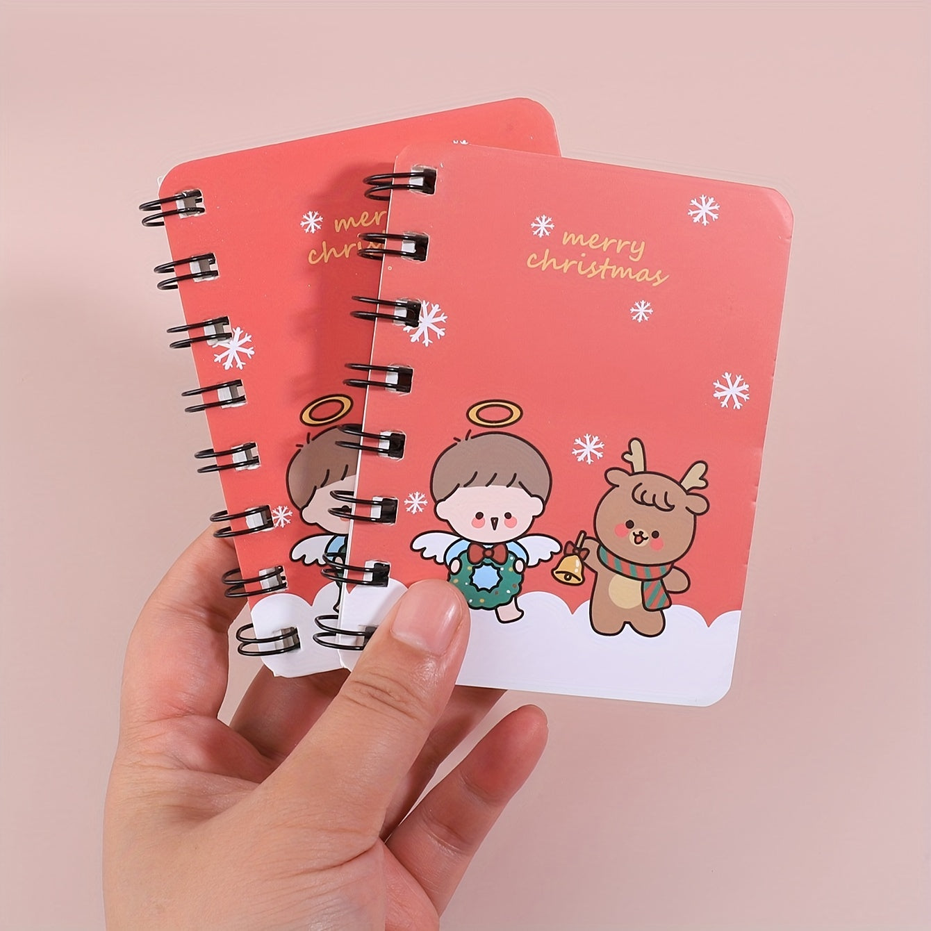 Cartoon Christmas Theme Coil Book - Mini Journal Book
