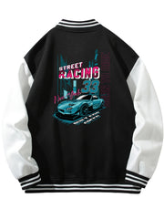 Men's Casual Lightweight Fleece Baseball Jacket