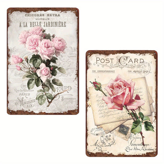 Metal Tin Sign Floral Vintage Wall Decoration 30 48 20
