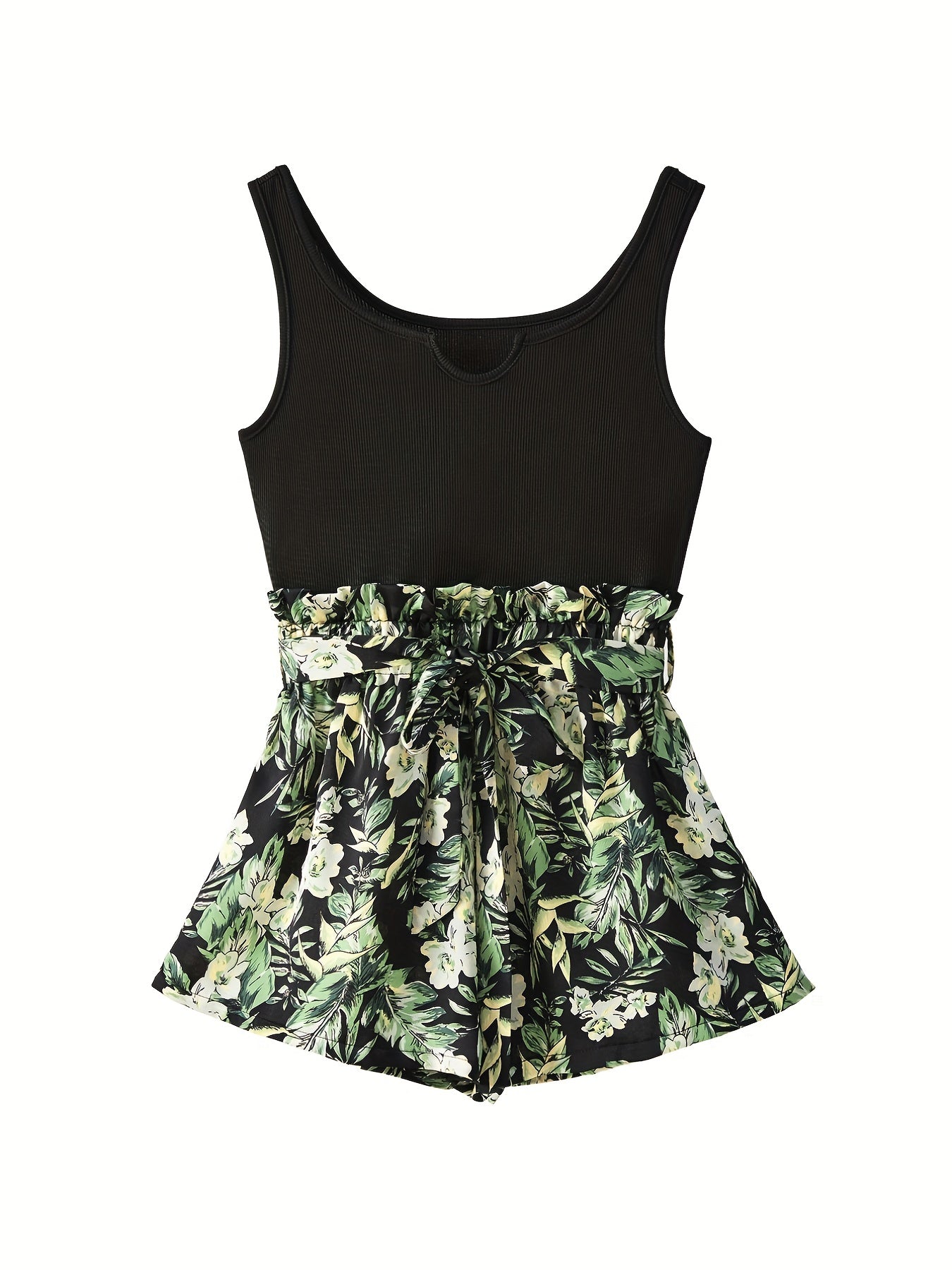 Striped Splicing Jumpsuit Casual Sleeveless Cami Short Length Jumpsuit
