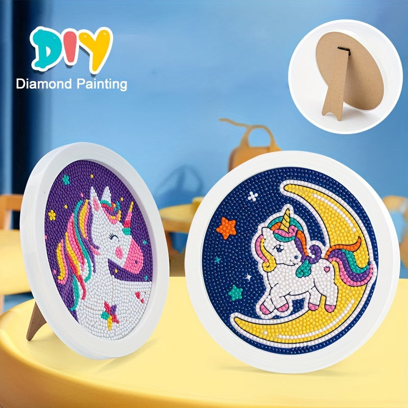 DIY Diamond Painting Set With Circular Photo Frame Puzzle Toy