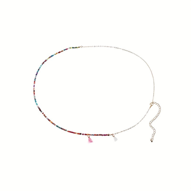 Boho Waist Chain Tassel Pendant Elastic Belly Chain