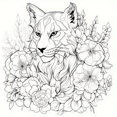 Animal & Floral Coloring Book: Art Therapy Paint by Number Kit