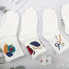 Funny Graffiti Mid Tube Socks Women's Stockings