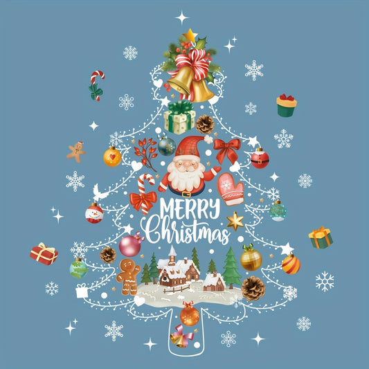 Christmas Glass Stickers - Tree Old Man Snowflake for Home Window