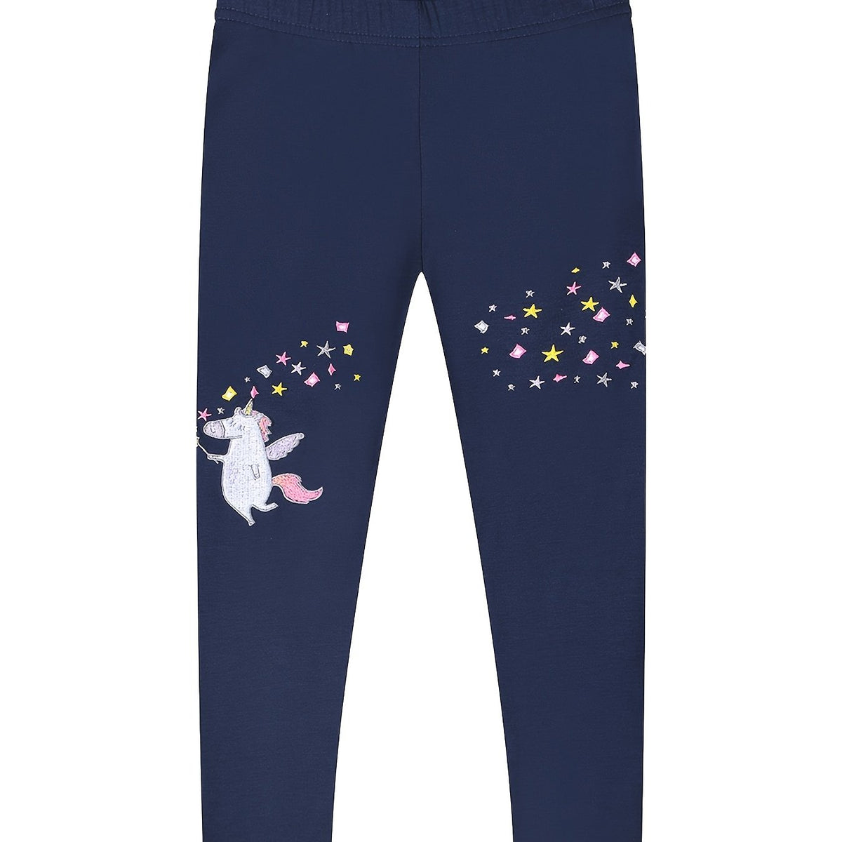 Girls Unicorn Print Stretch Leggings Kids Clothes