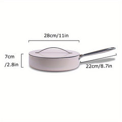 Non stick Pot Flat Bottom Deep Frying Wok With Lid