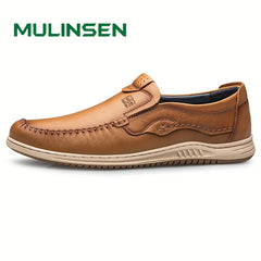 Men's PU Leather Loafer Shoes Stitch Detail Slip On Comfy Non slip Shoes