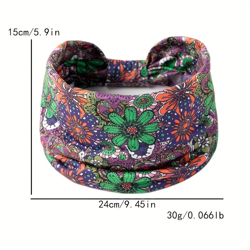 Floral Butterfly Print Headband Ladies Sports Sweatband