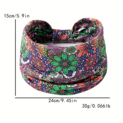 Floral Butterfly Print Headband Ladies Sports Sweatband