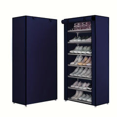 4 6 8 Layer Shoe Rack With Dustproof Curtain Standing Shoe Rack