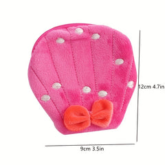 Pink Scallop Coin Purse Plush Bag for Kids