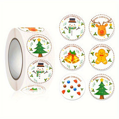 500pcs Christmas Gift Stickers Decoration Labeling Round Seal Stickers