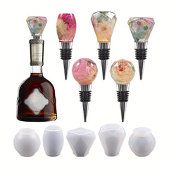 5pcs Geometric Spherical Wine Bottle Stopper Resin Mold