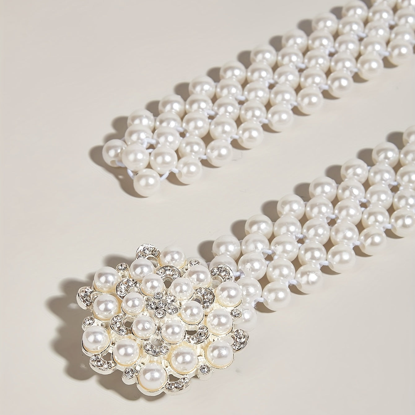 Faux Pearl Girdle Belt for Women