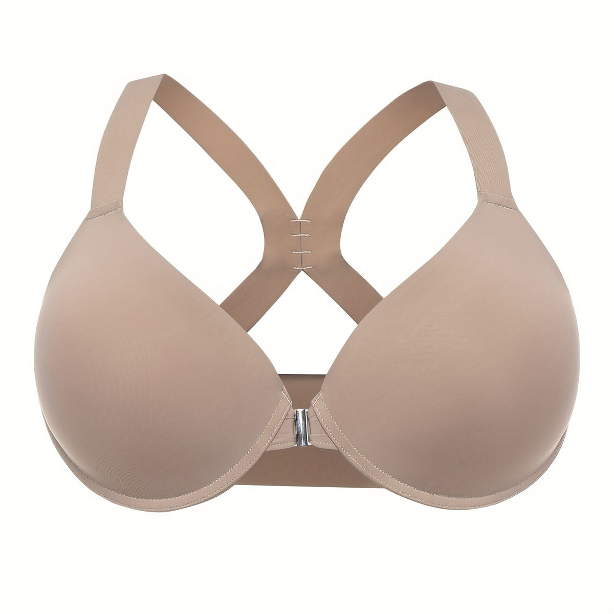  Bra Women's Plus Front Closure Racer Back T Shirt Bra
