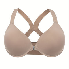  Bra Women's Plus Front Closure Racer Back T Shirt Bra
