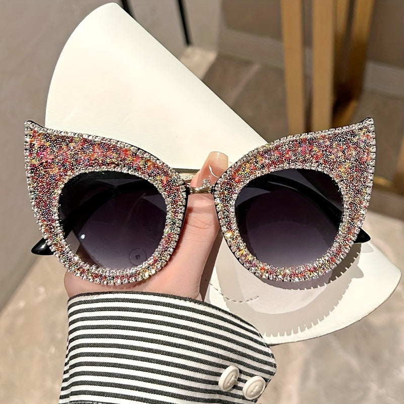Cat Eye Sunglasses Glitter Rhinestone UV400 Sun Shades