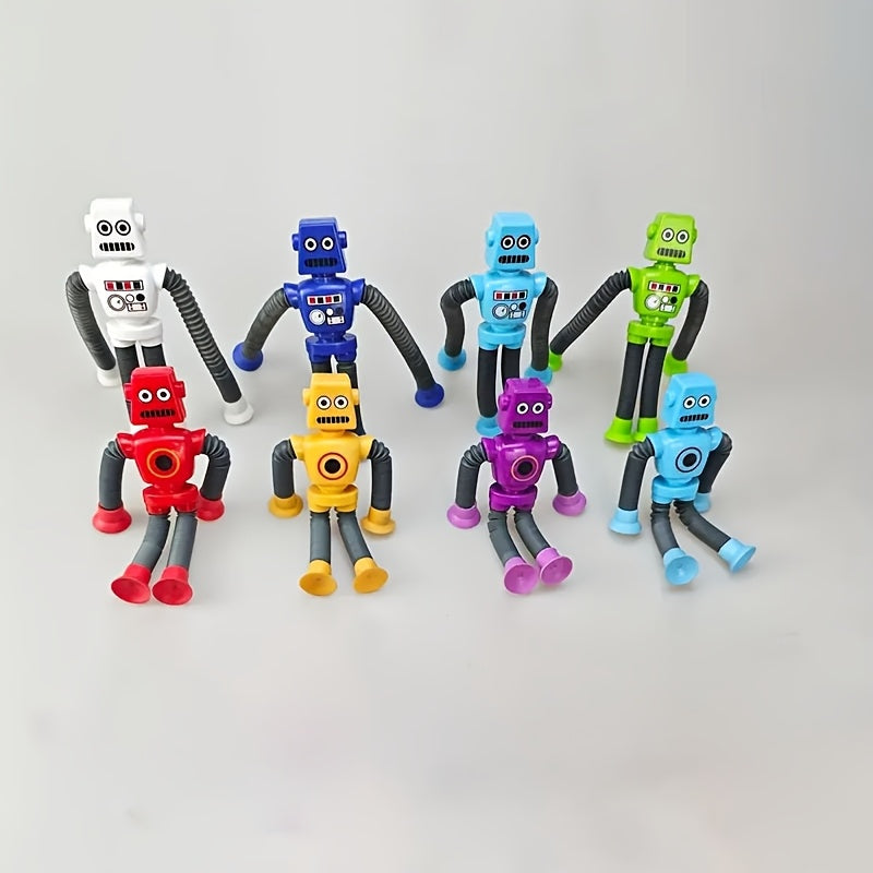 Telescopic Robot Toy 8pcs Suction Cup 2 Styles 4 Colors Pop Fidget Tubes