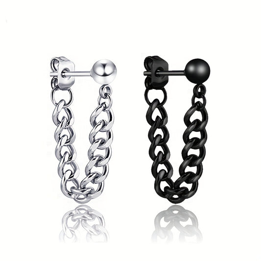 Men's Silver Stud Earrings Small Steel Ball Stainless Steel