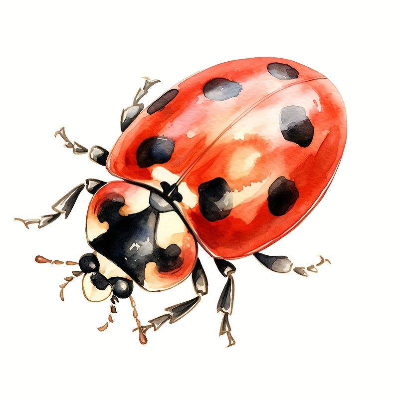 Watercolor Ladybug Pattern Stickers 4-in-1 Scratch Resistant Decals