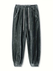 Men's Plush Thermal Sweatpants Pocket Jogger Pants