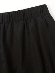  Solid High Rise Smock Wide Leg Trousers