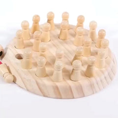 Wooden Memory Chess Montessori Games Match Puzzle Board Kids Educational Toy
