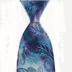 Men's Striped Floral Jacquard Necktie Business Wedding Party Gift