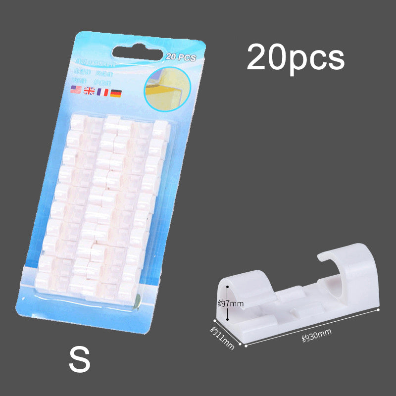 20pcs Self Stick Wire Organizer Cable Clip Clamp Table Wall Fixer Holder Winder