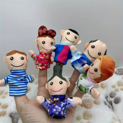6pcs Family Theme Finger Puppets Set for Role Play