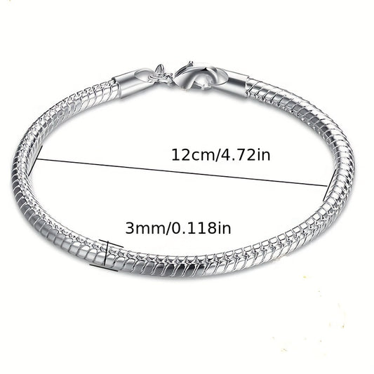 Men's Stainless Steel Snake Bone Chain Bracelet