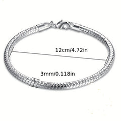 Men's Stainless Steel Snake Bone Chain Bracelet
