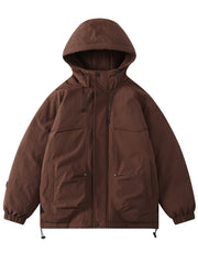 Casual Hooded Puffer Jacket for Winter Outdoor Sports