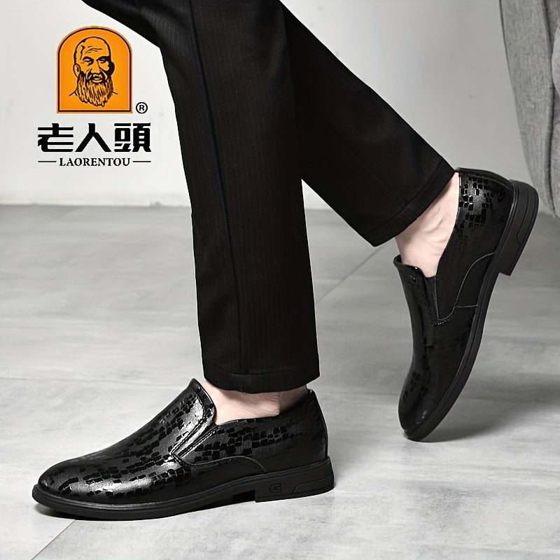 LAORENTOU Men's Leather Pointed Toe Oxford Shoes Dress Shoes