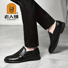 LAORENTOU Men's Leather Pointed Toe Oxford Shoes Dress Shoes