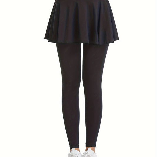Pleated Yoga Running Skorts with Leggings Womens Activewear