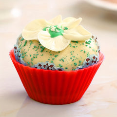 12pcs Reusable Silicone Baking Cups Multicolor Muffin Liners For Home Kitchen