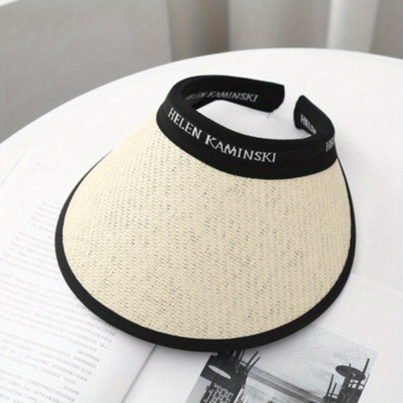 Straw Visor Hats Summer Sunscreen Travel Beach Hats UV Protection Sun Hats