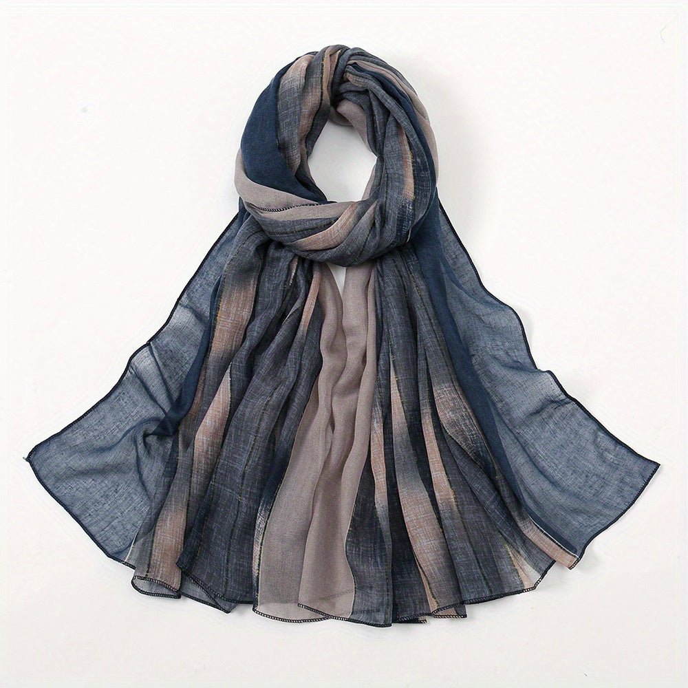 Vintage Gradient Scarf Casual Shawl Breathable Windproof Head Wrap