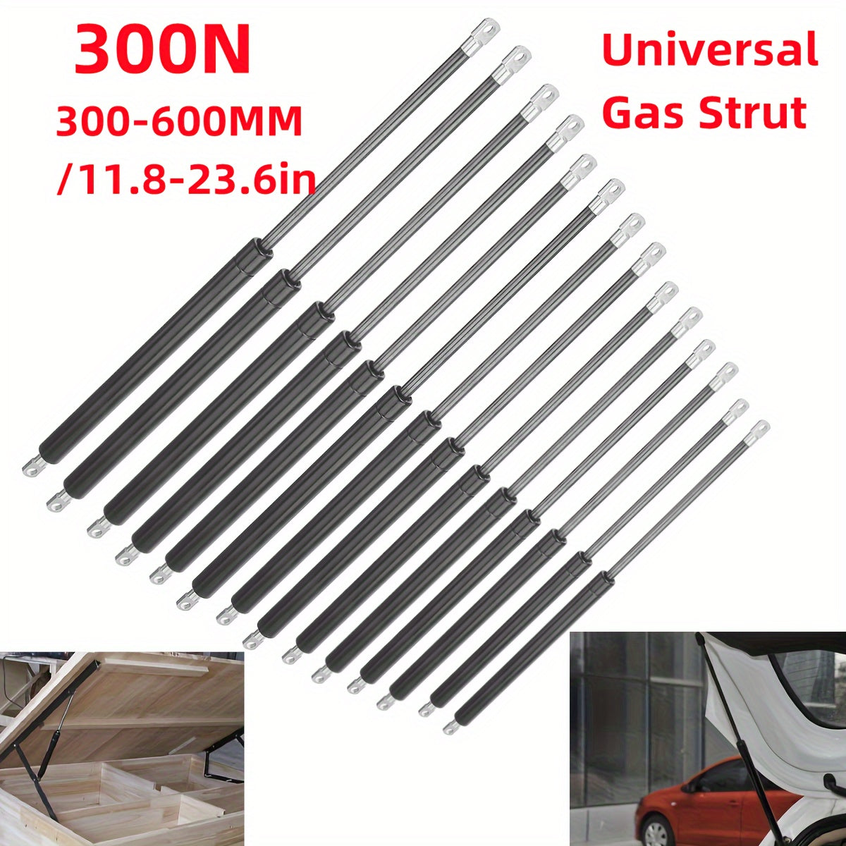 2pcs 300N 300 600mm Car Struts Boost Performance & Comfort