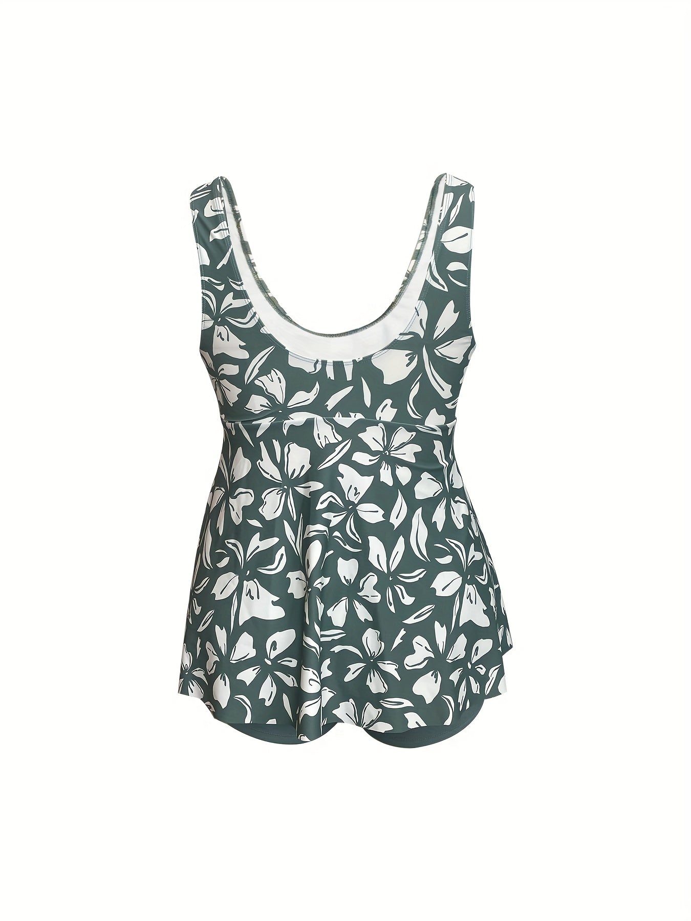  Floral Print Peplum Tankini Set