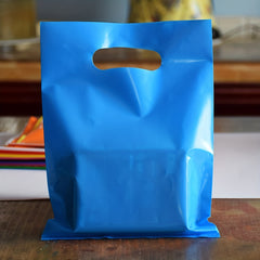 100pcs 15 x 20 Assorted Plastic Party Goodie Bags Bulk With Handle