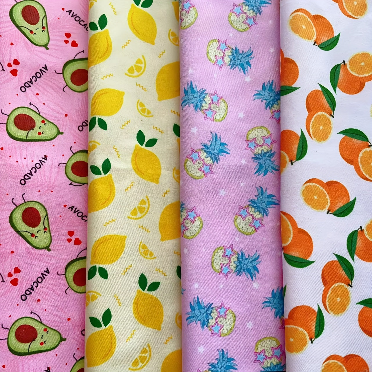 8pcs Fruit Themed Fabric Fat Quarter DIY Sewing Supplies Patchwork