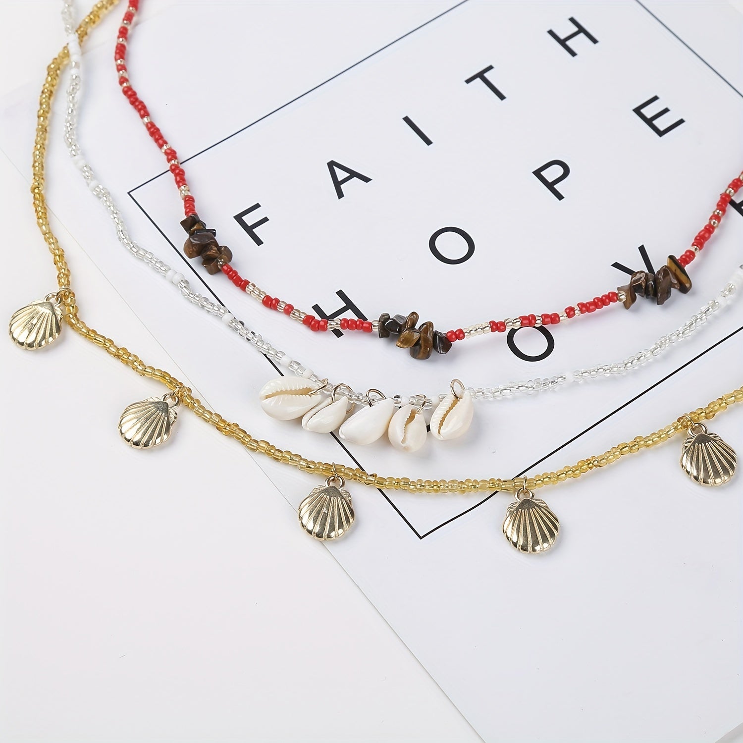 Boho Beads Waist Chain Shell Crushed Stone Decor Elastic Belly Chain