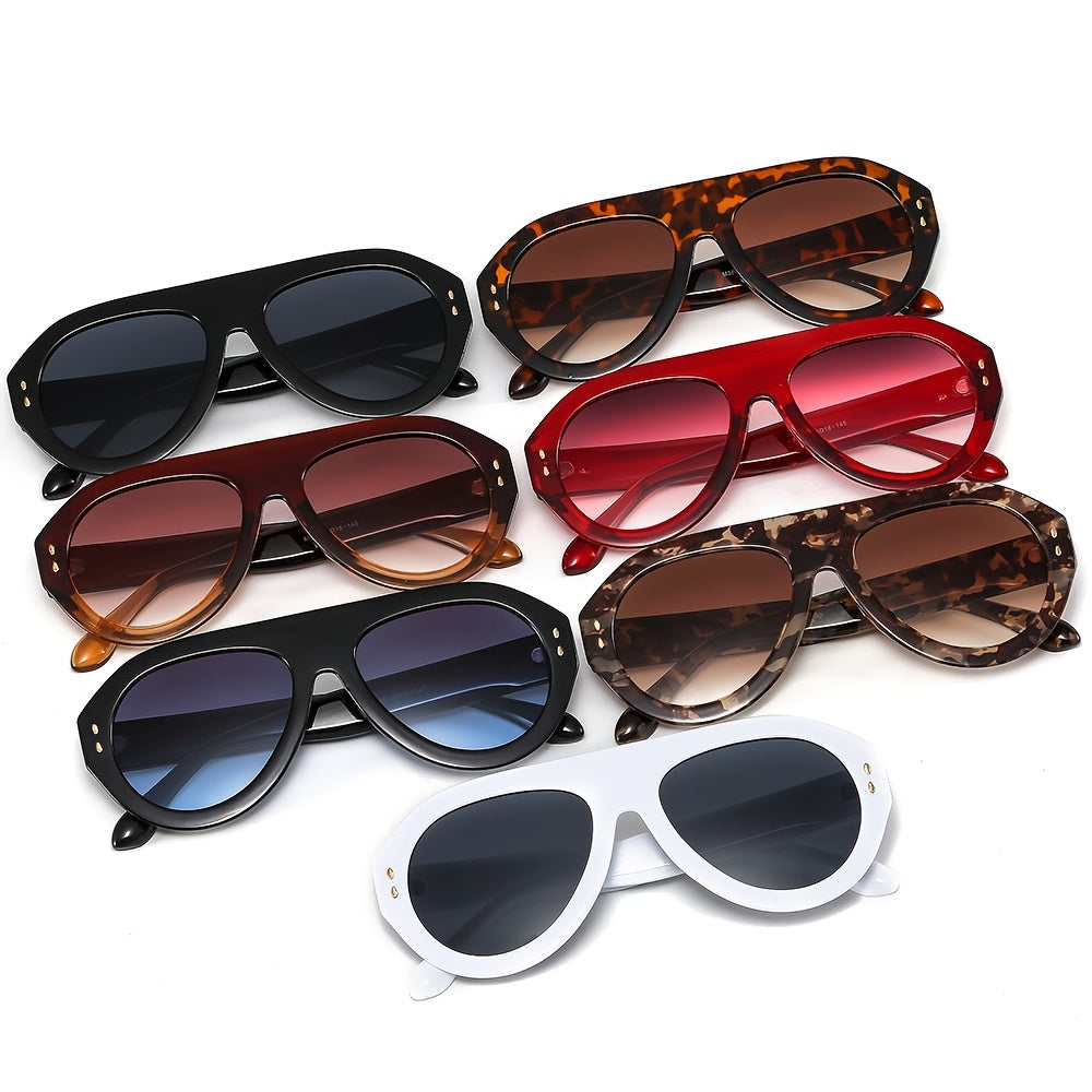 Steam Punk Oval Goggle Sunglasses Women UV400 Vintage Glasses